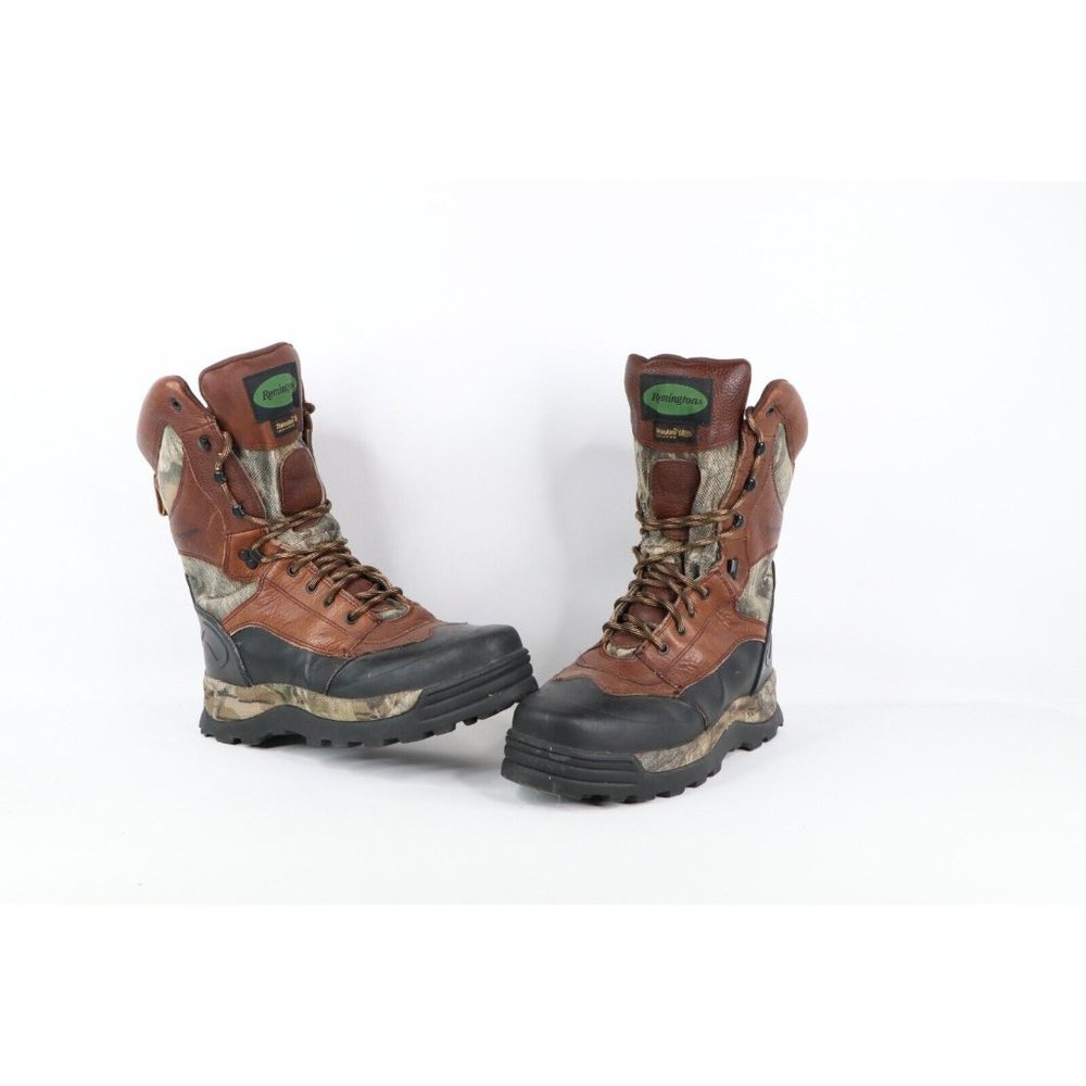 Vintage Remington Mens 13W Thinsulate Insulated Camouflage Leather Hunting Boots